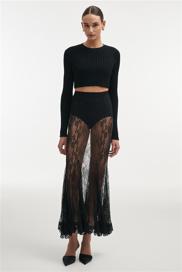 NR VEIL MAXI SKIRT BLACK
